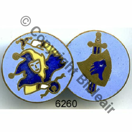 AUV 1939.46 NH GC.II.9 AUVERGNE ORAN VALLON Visage bleu Hochets bleus ST.BARTH A.AUGIS LYON 2Lig 2Anneaux Dos lisse irreg Src.SEGALEN 310Eur04.13 